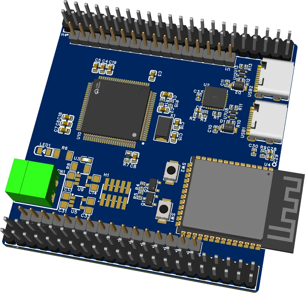 KadCore bring-up board render — purpose-built robotics control platform